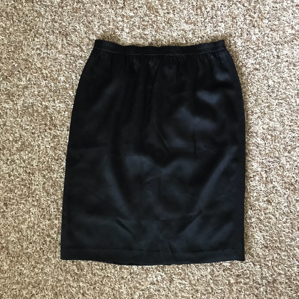 100% silk black skirt